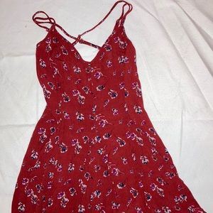 American Eagle red floral dress